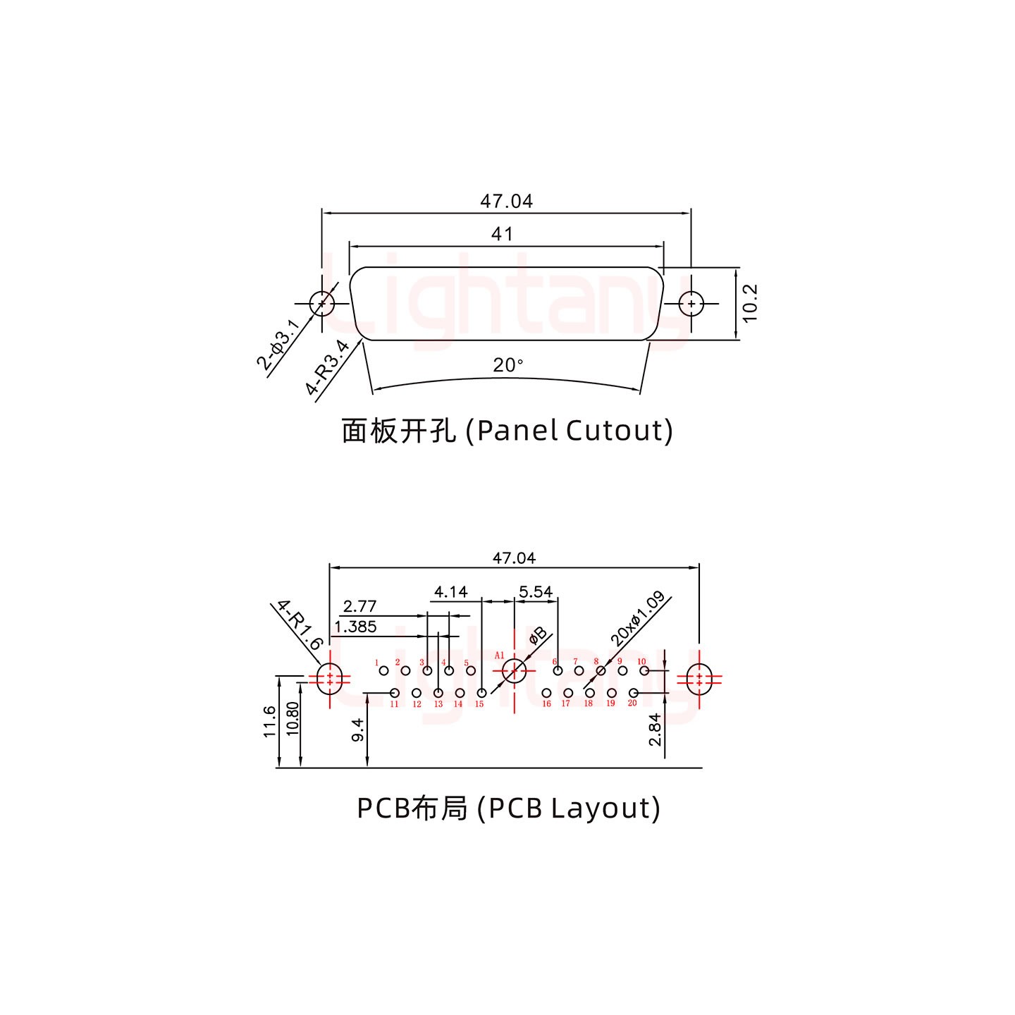 21W1公PCB弯插板/铆支架10.8/大电流40A