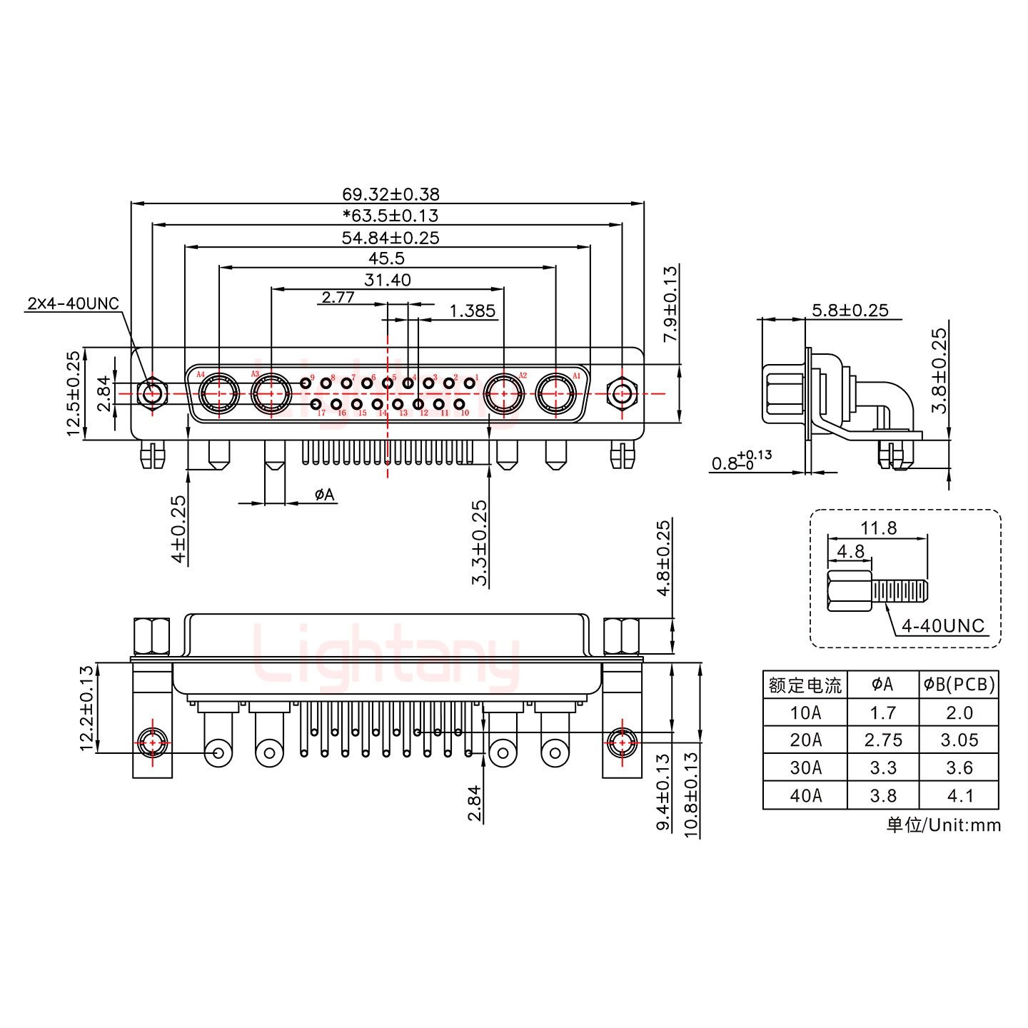 21W4母PCB弯插板/铆支架10.8/大电流20A