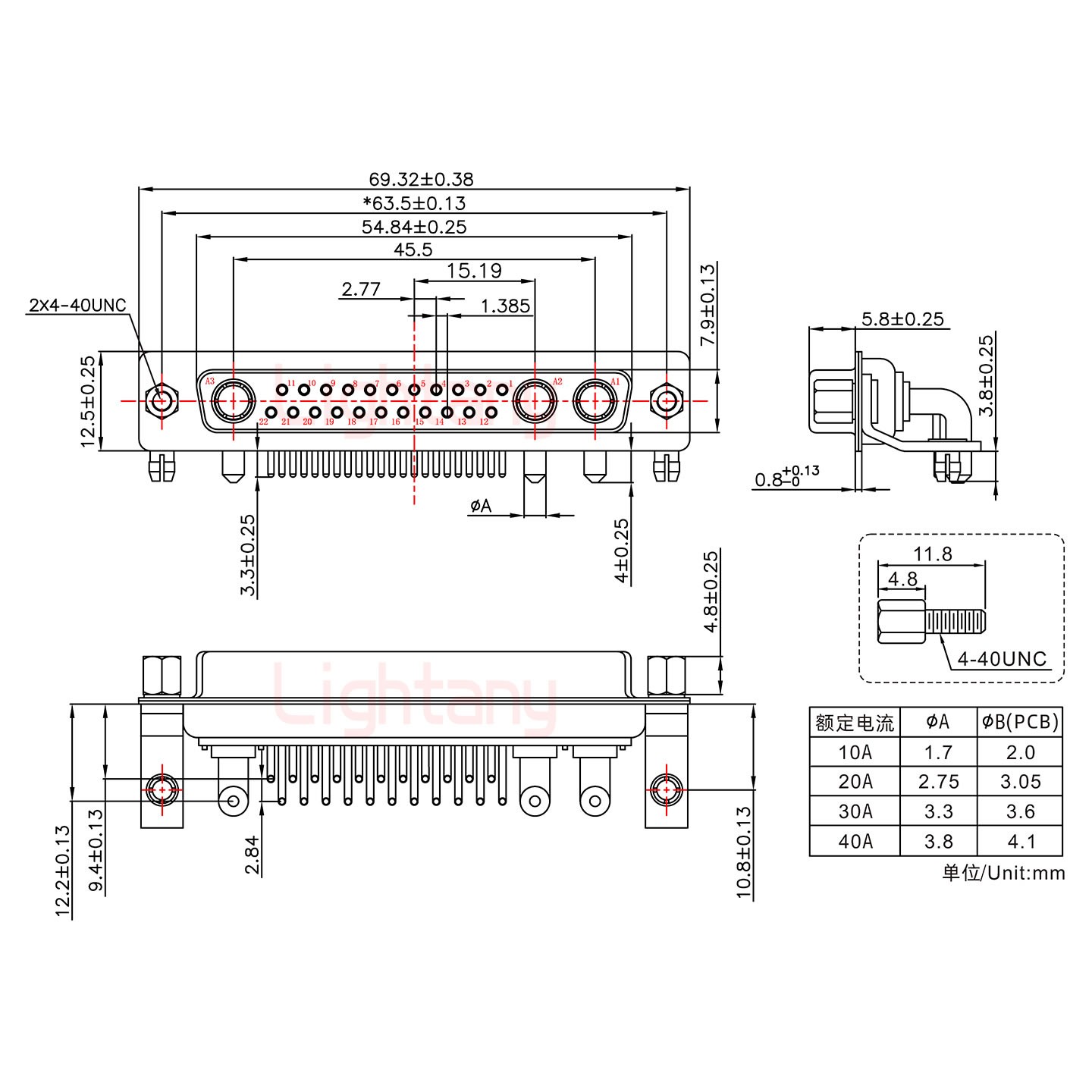 25W3母PCB弯插板/铆支架10.8/大电流40A