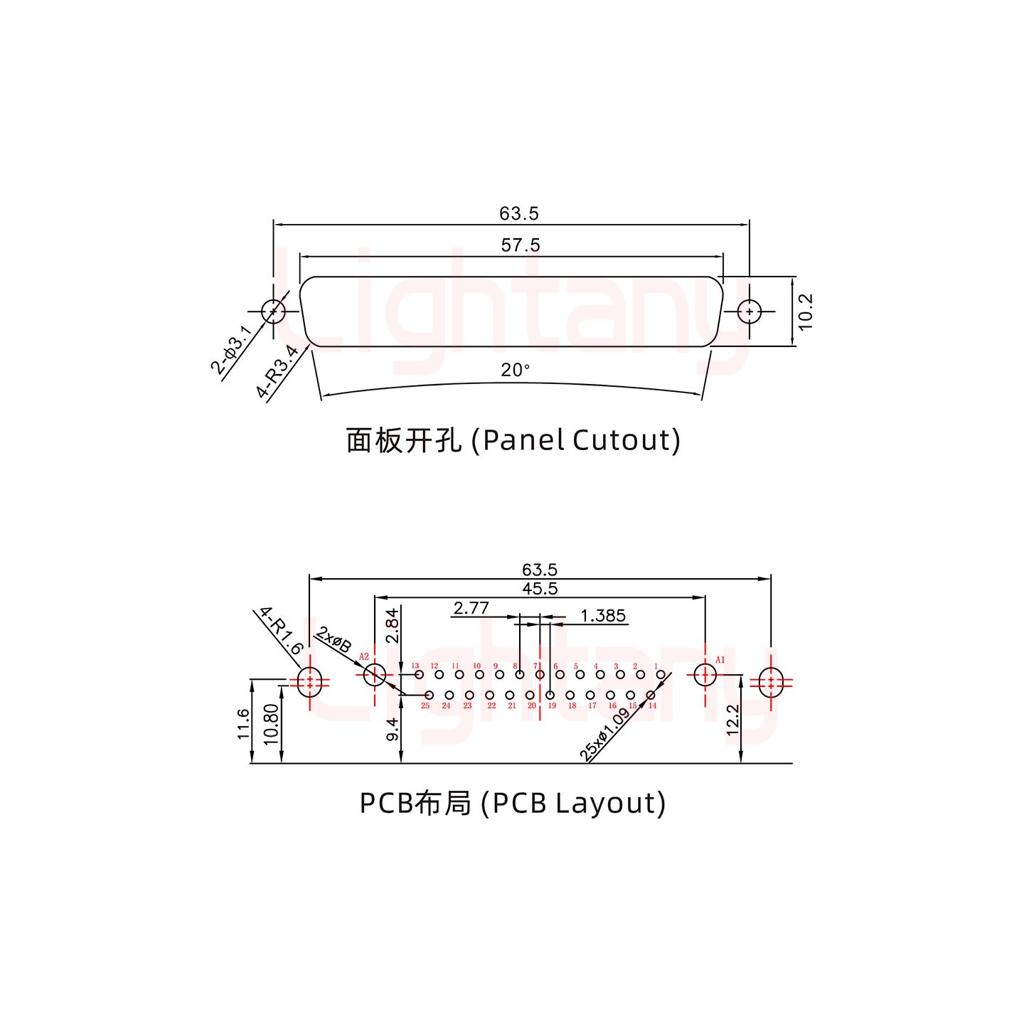 27W2母PCB弯插板/铆支架11.6/大电流40A