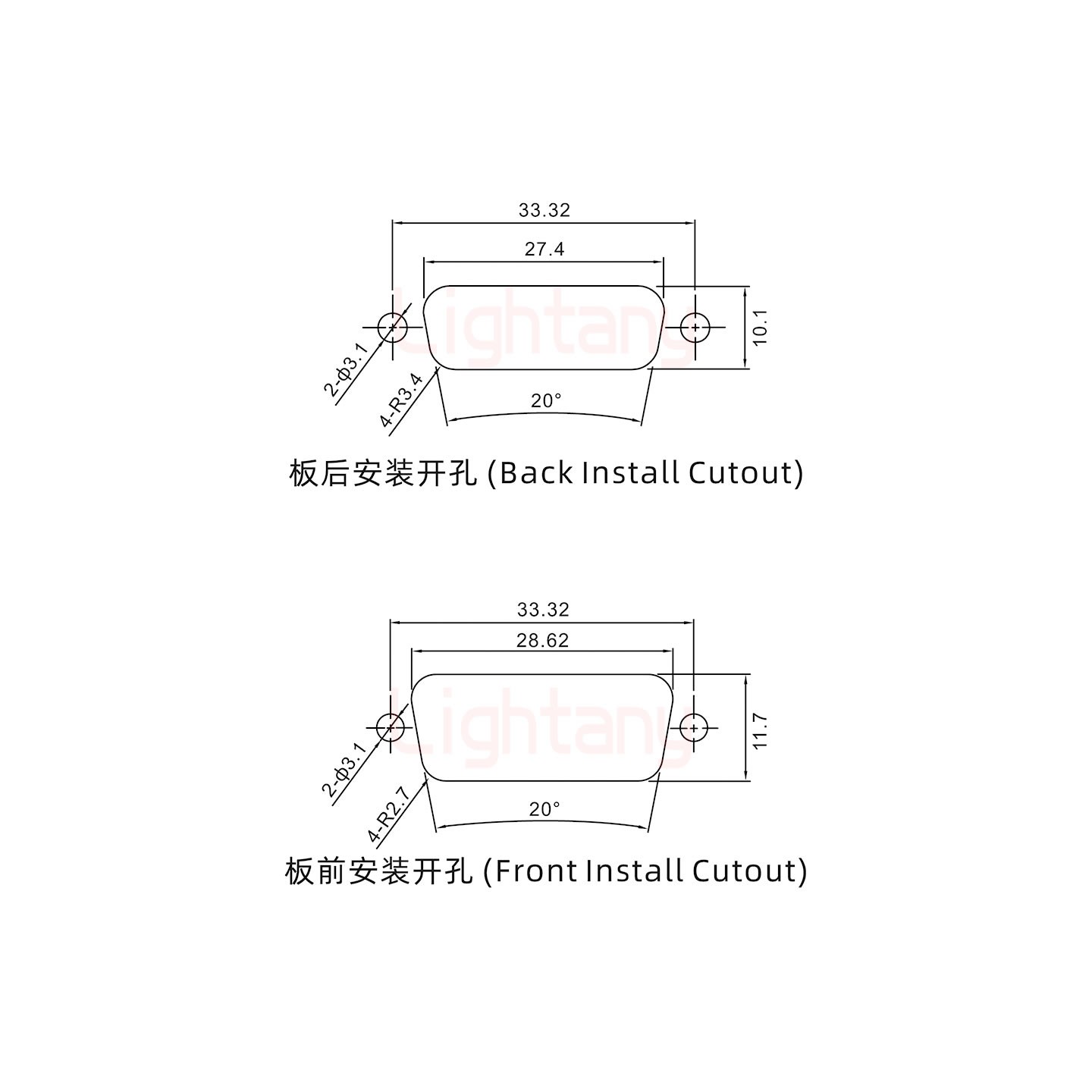 3W3母焊线式/配螺丝螺母/射频同轴50欧姆