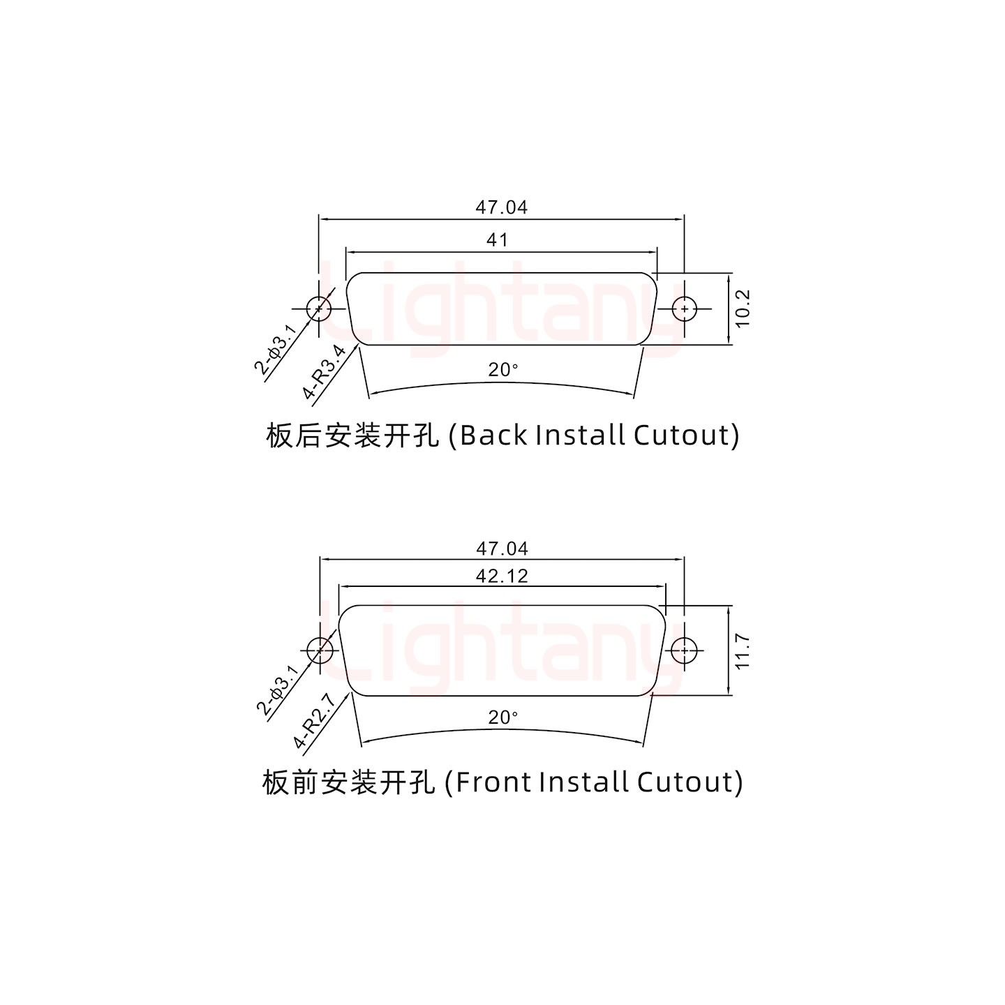 13W3母焊线式/光孔/射频同轴75欧姆