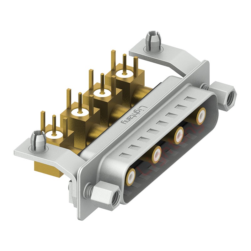 4W4公PCB弯插板/铆支架10.8/射频同轴50欧姆