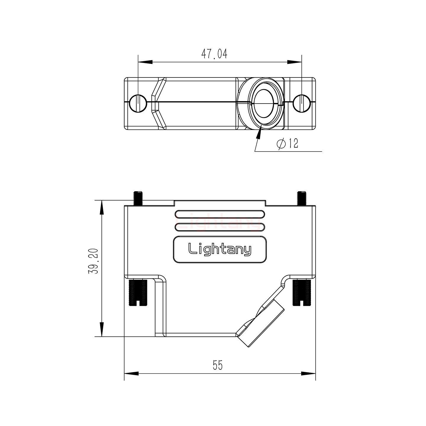 17W2公焊线式50欧姆+25P金属外壳592斜出线4~12mm