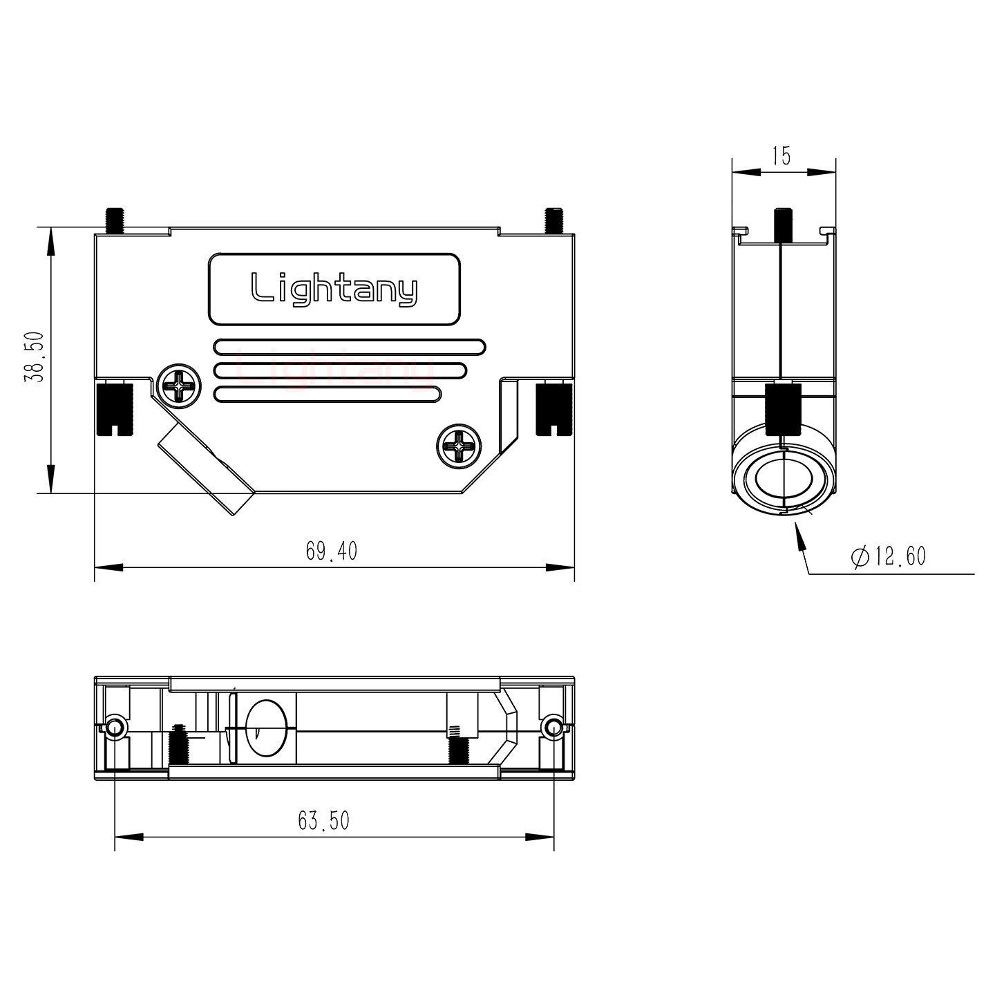 27W2公焊线式50欧姆+37P金属外壳967斜出线4~12mm