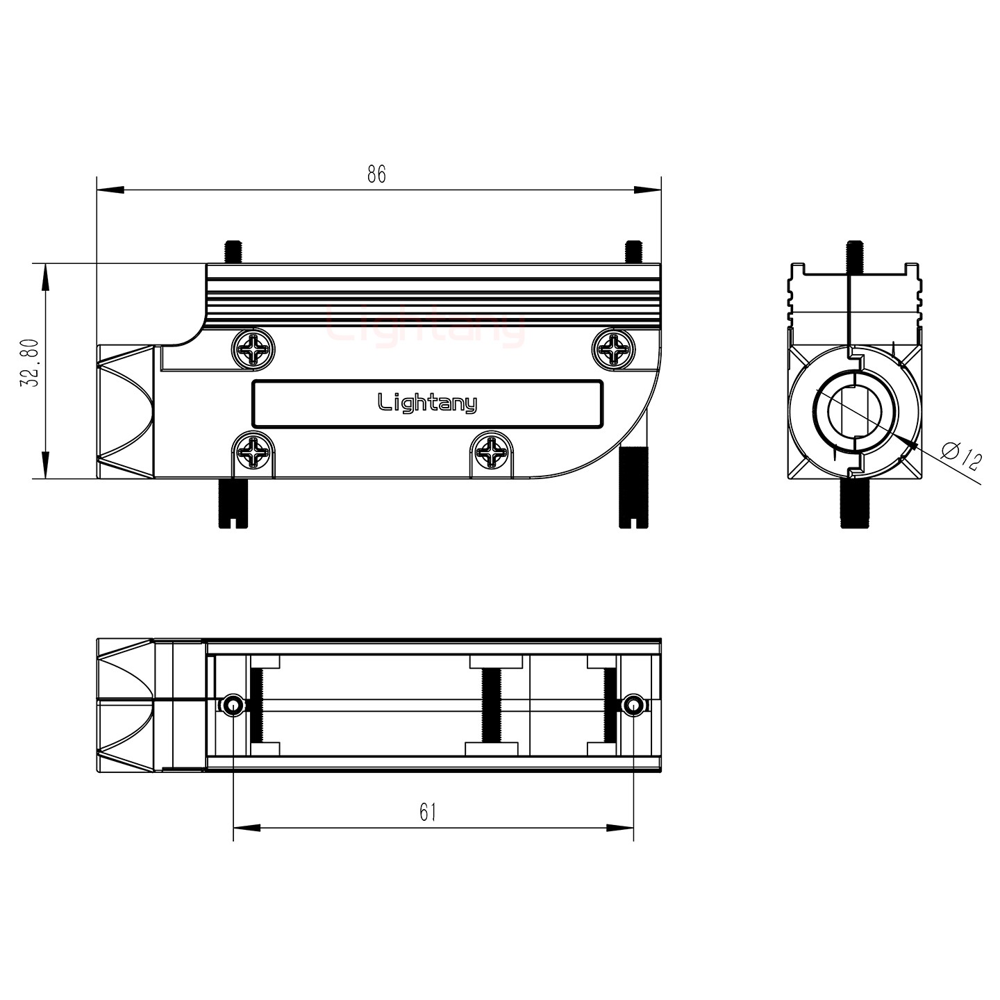 47W1公焊线式75欧姆+50P金属外壳1745弯出线4~12mm