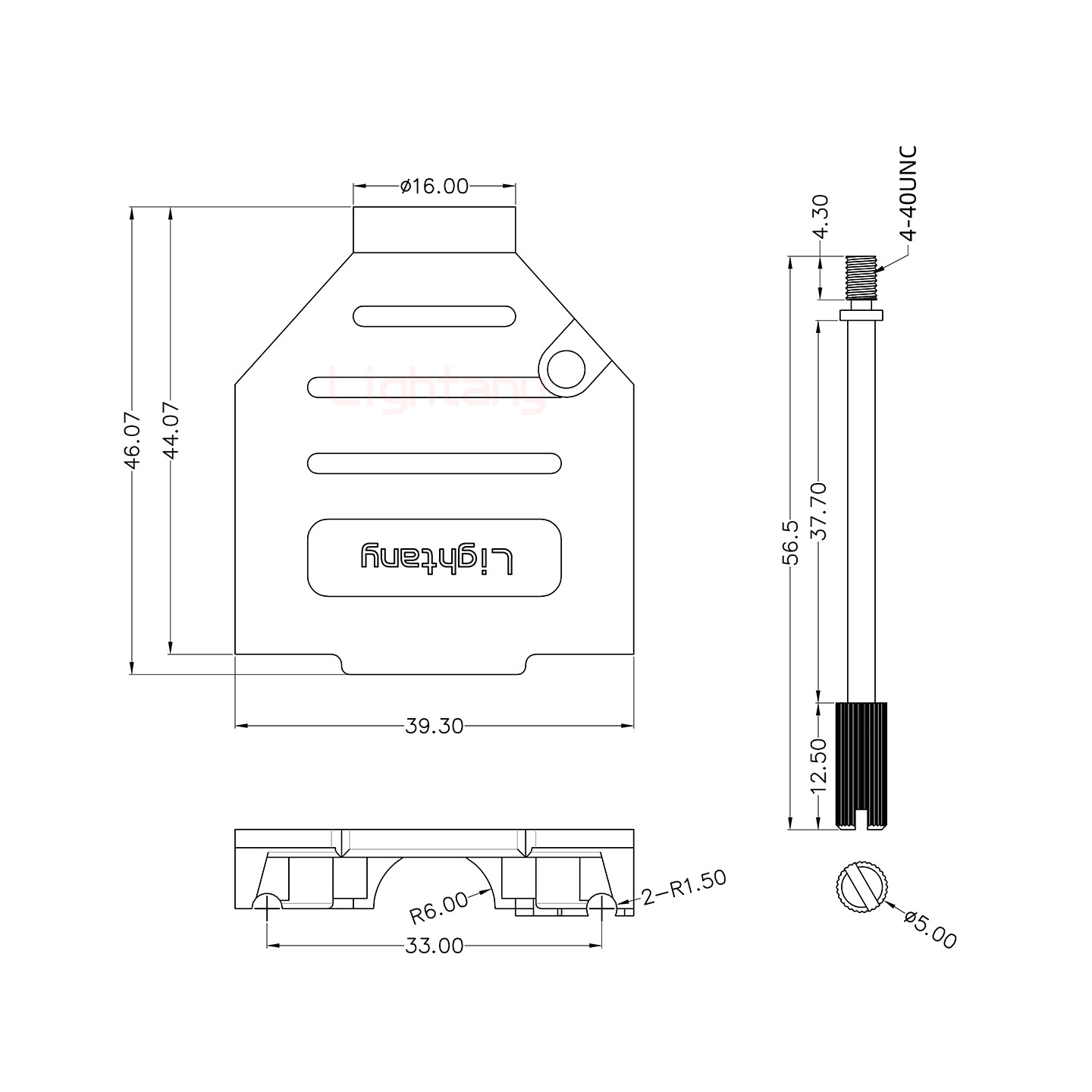 3V3公短体焊线10A+15P金属外壳1664直出线4~12mm