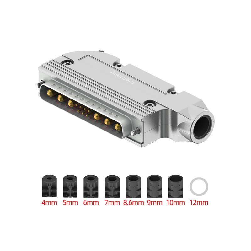 13W6A公短体焊线40A+37P金属外壳951弯出线4~12mm