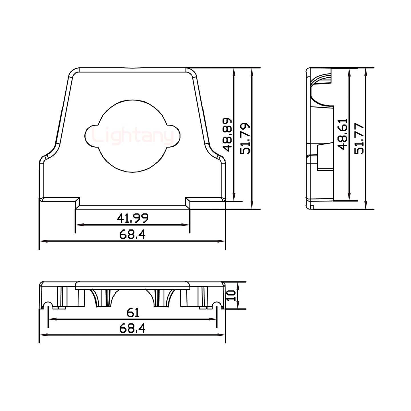 36W4公短体焊线30A+50P金属外壳2252三个出线孔12mm