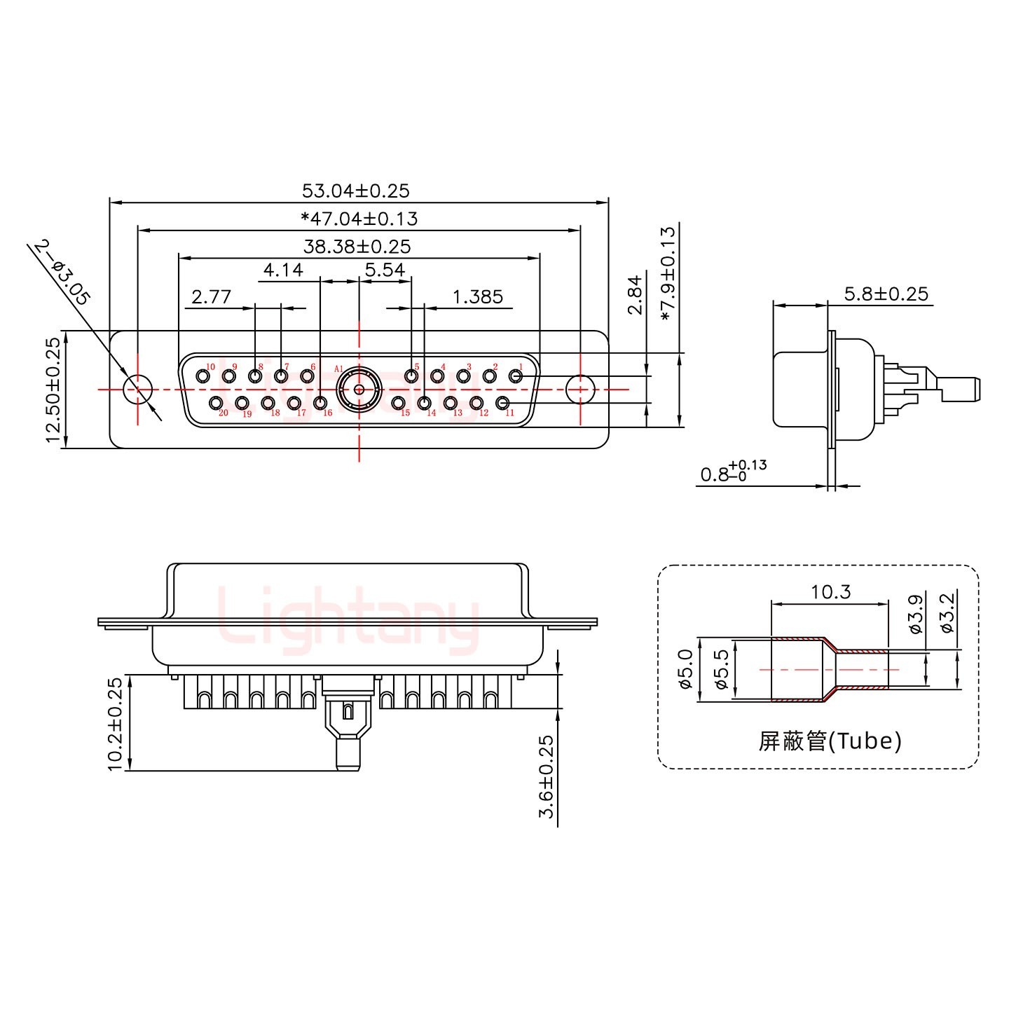 21W1母头焊线+防水接头/线径5~11mm/射频同轴75欧姆