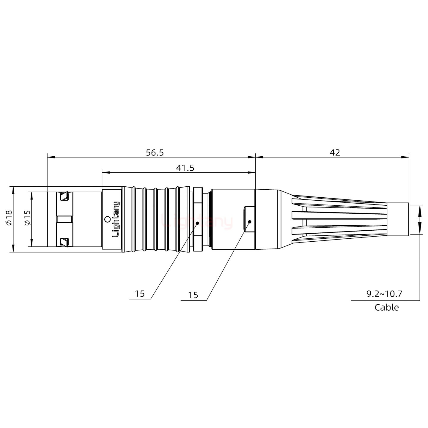 FGG.3B.003.CLAD10Z带护套直式插头