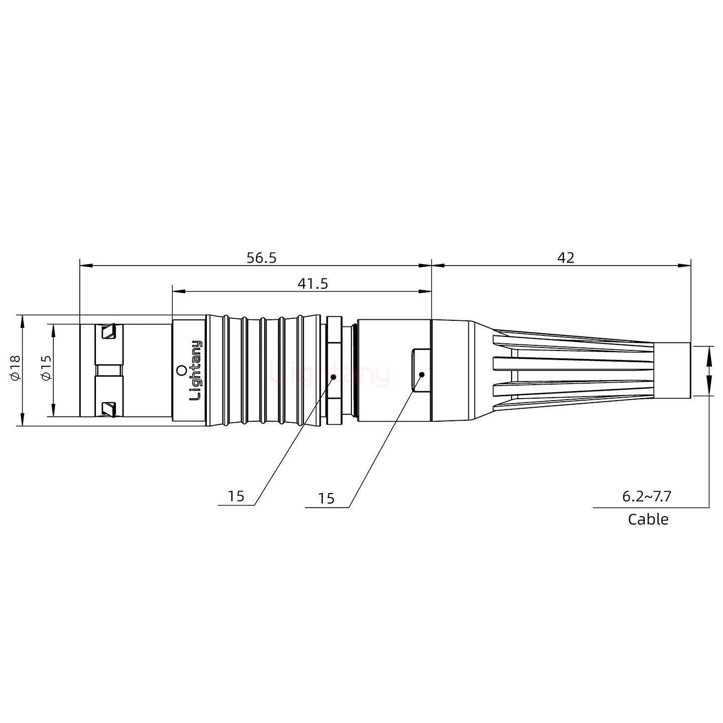 FGG.3B.005.CLAD72Z带护套直式插头