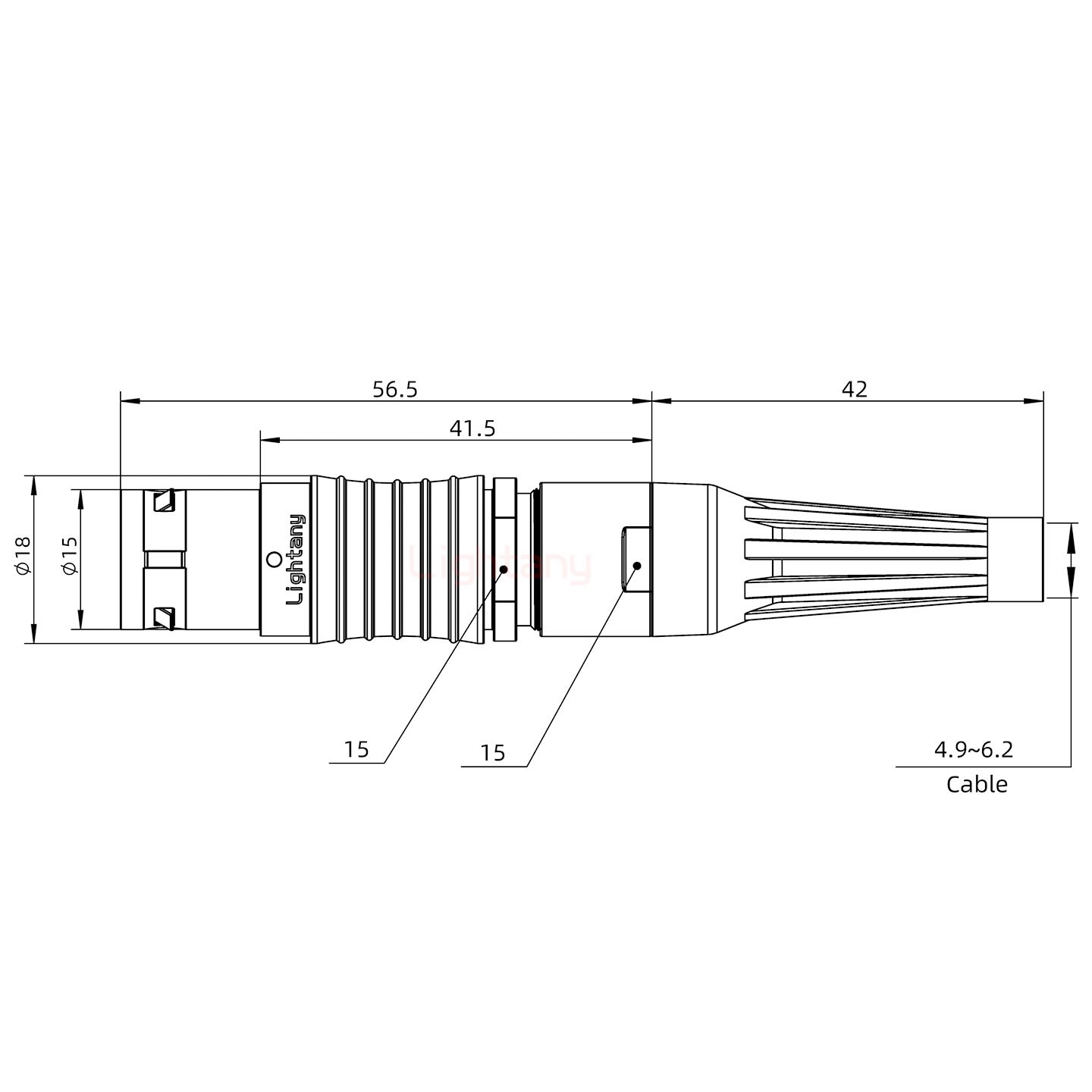 FGG.3B.006.CLAD62Z带护套直式插头