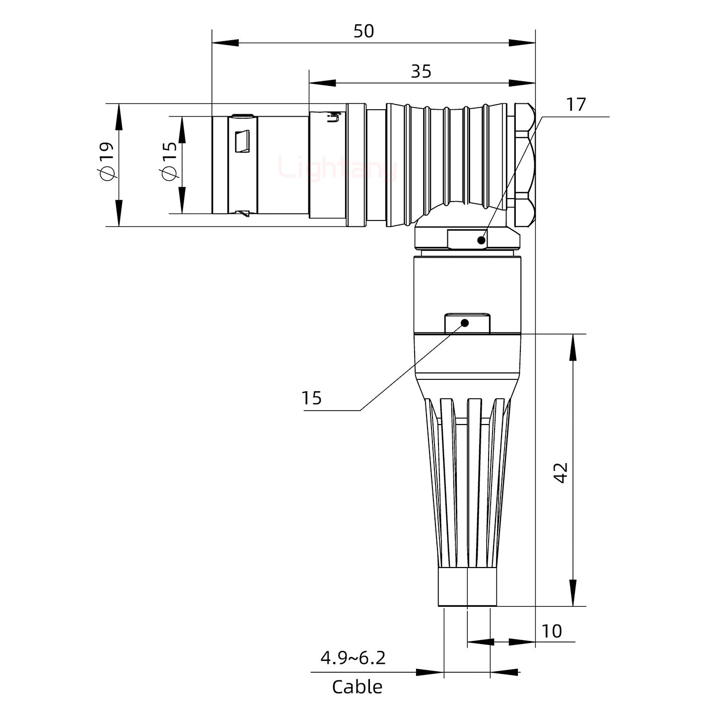 FHG.3B.012.CLAD62Z带护套弯式插头