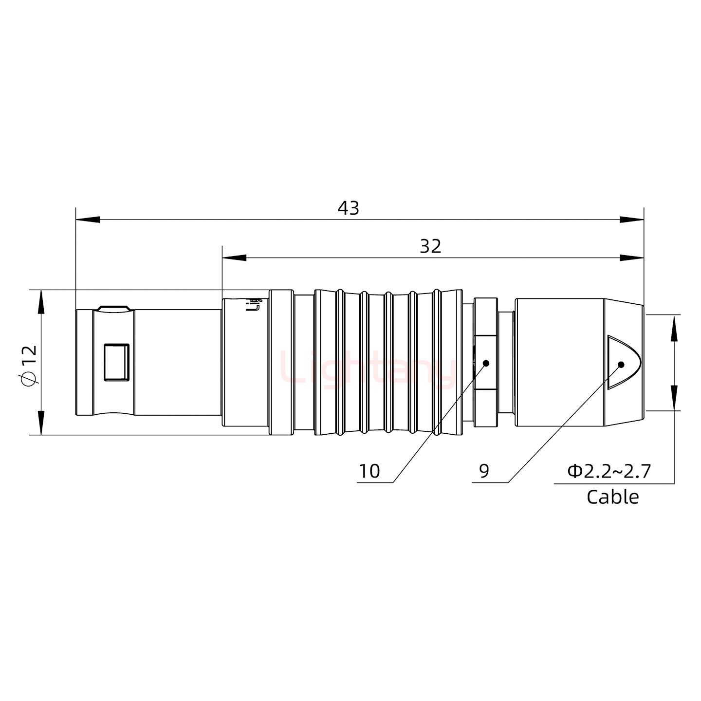 FGG.1B.007.CLAM27推拉自锁直式插头