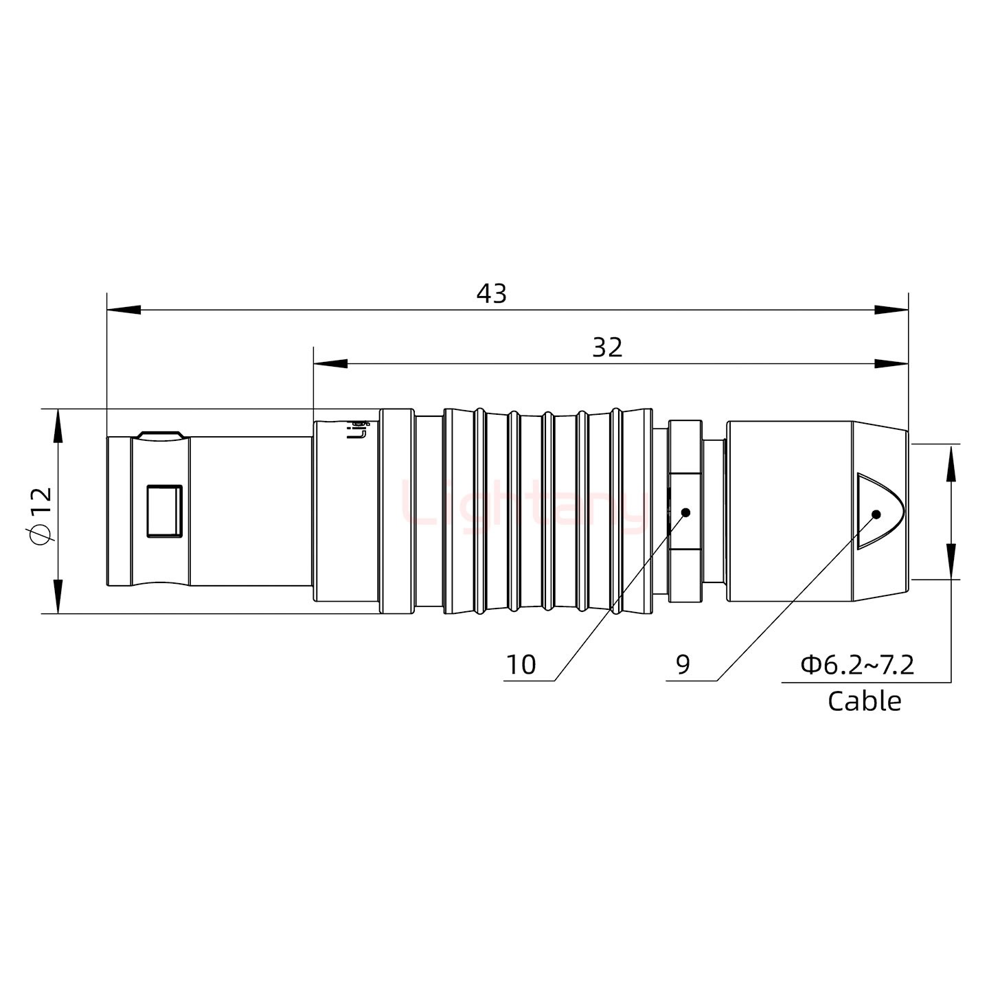 FGG.1B.014.CLAD72推拉自锁直式插头