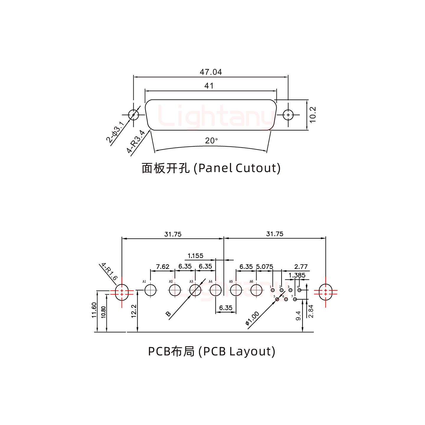 13W6B公PCB弯插板/铆支架10.8/大电流40A