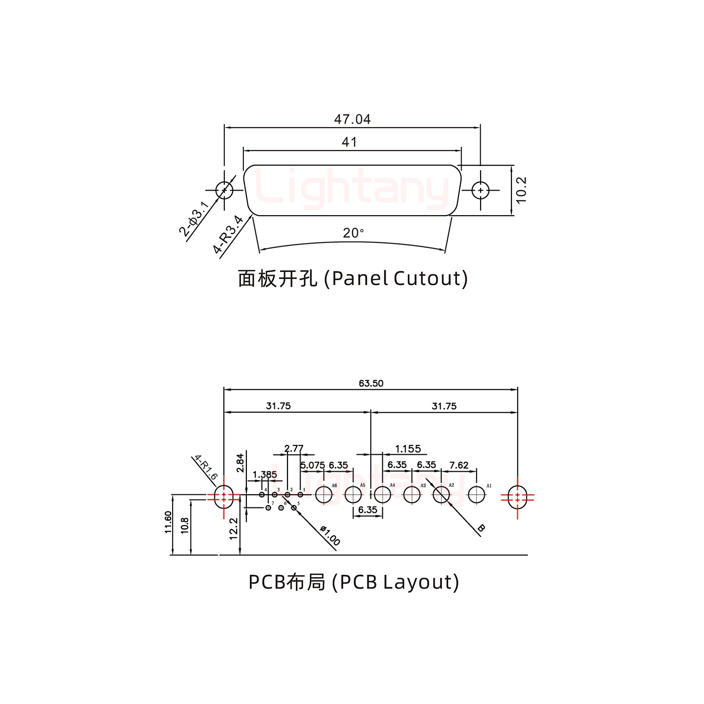 13W6B母PCB弯插板/铆支架10.8/大电流20A