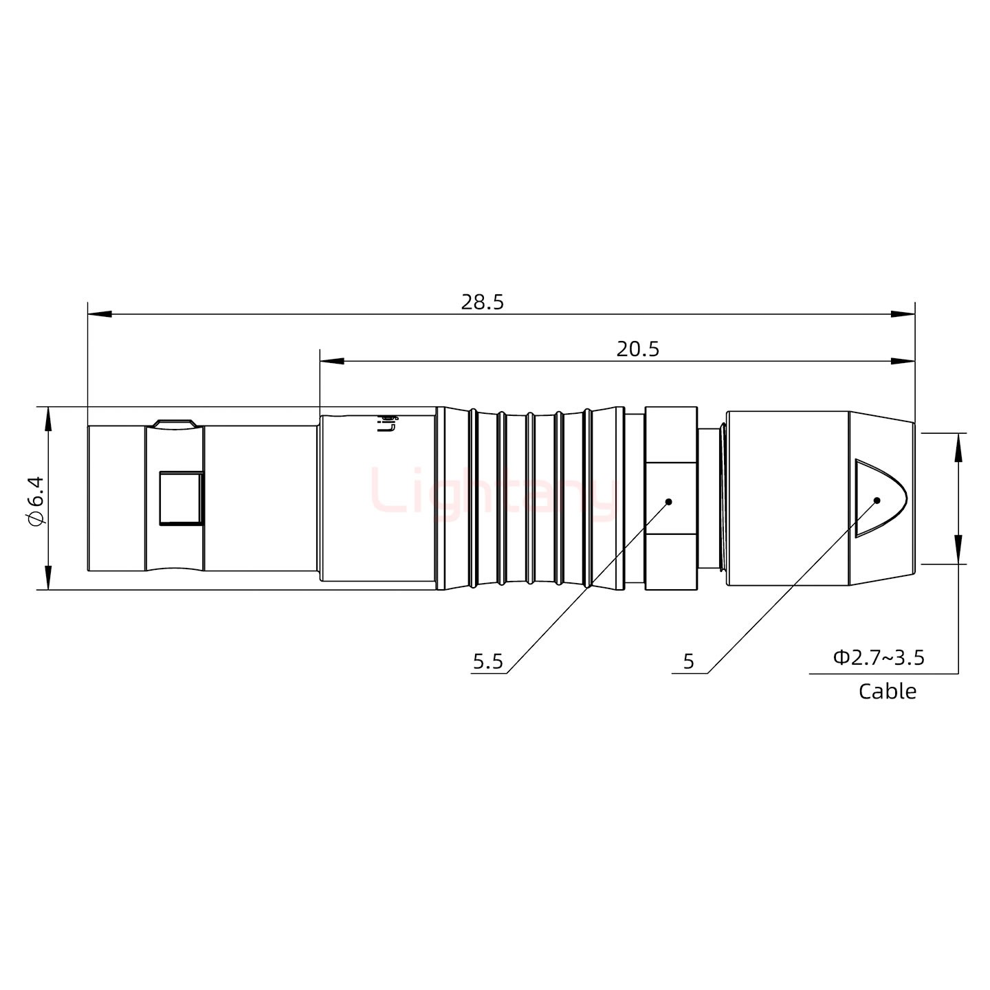 FGG.00.003.CLAD35推拉自锁直式插头