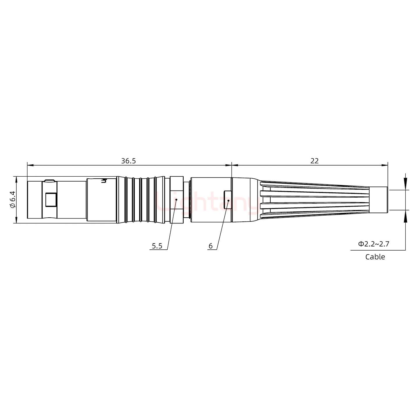 FGG.00.003.CLAD27Z带护套直式插头