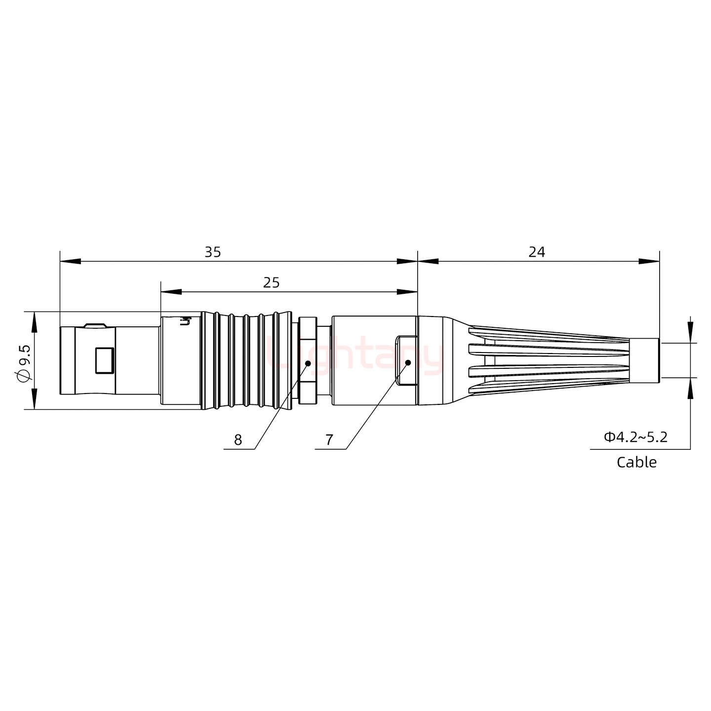 FGG.0B.009.CLAD52Z带护套直式插头