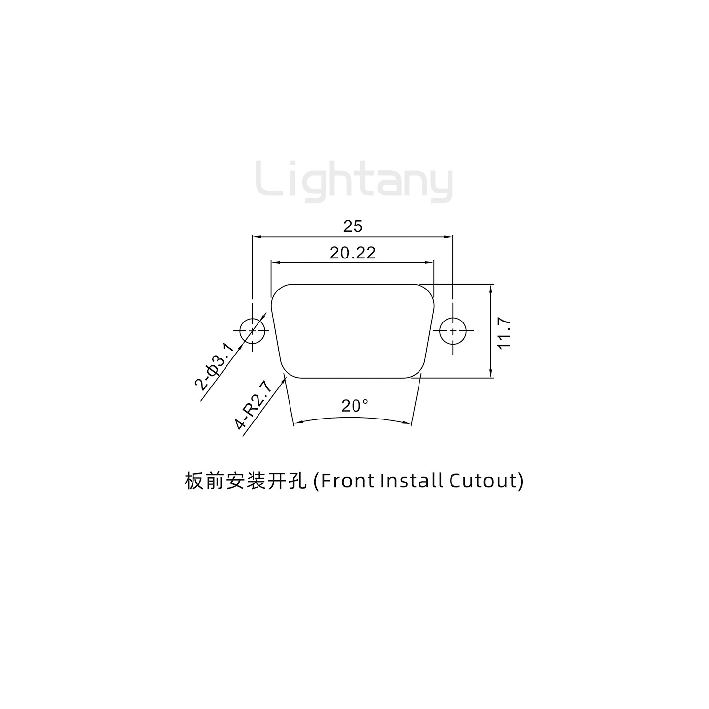 2V2公焊线式/锁螺丝螺母+防水垫片/大电流40A