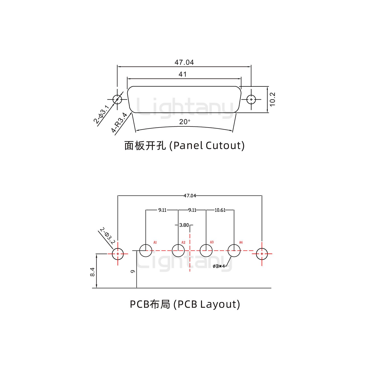 防水4W4公弯插板/铆支架/锁螺丝/大电流40A