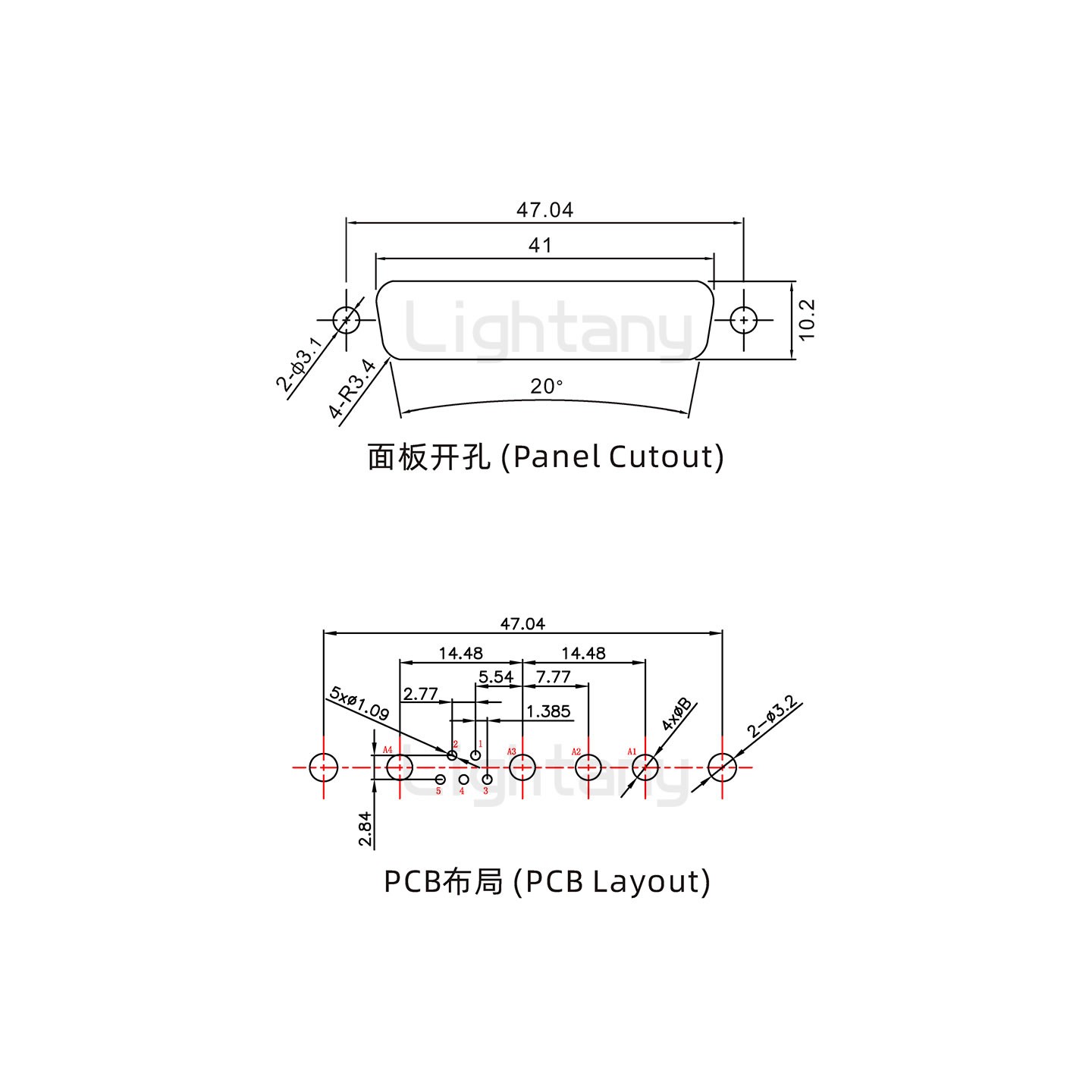 防水9W4母直插板/铆鱼叉/锁螺丝/大电流40A