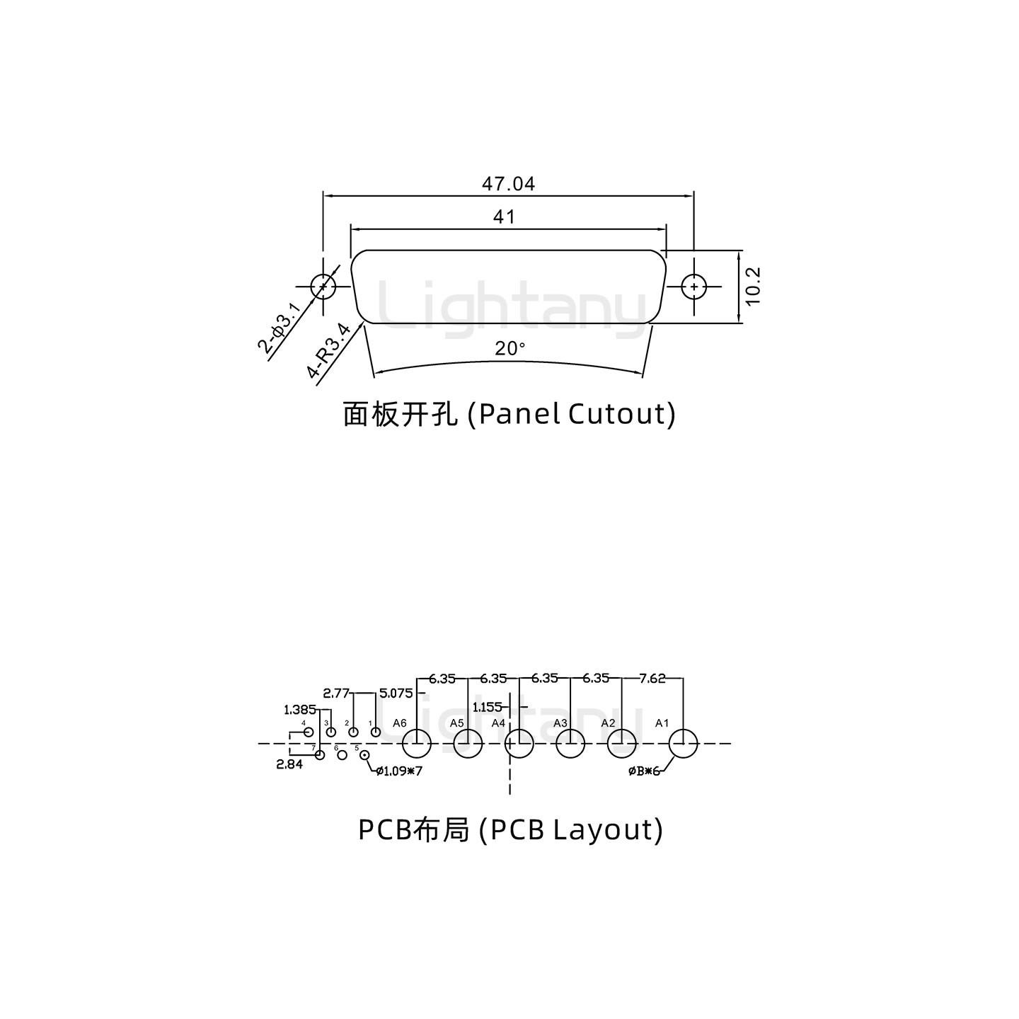 防水13W6B母直插板/锁螺丝/大电流40A