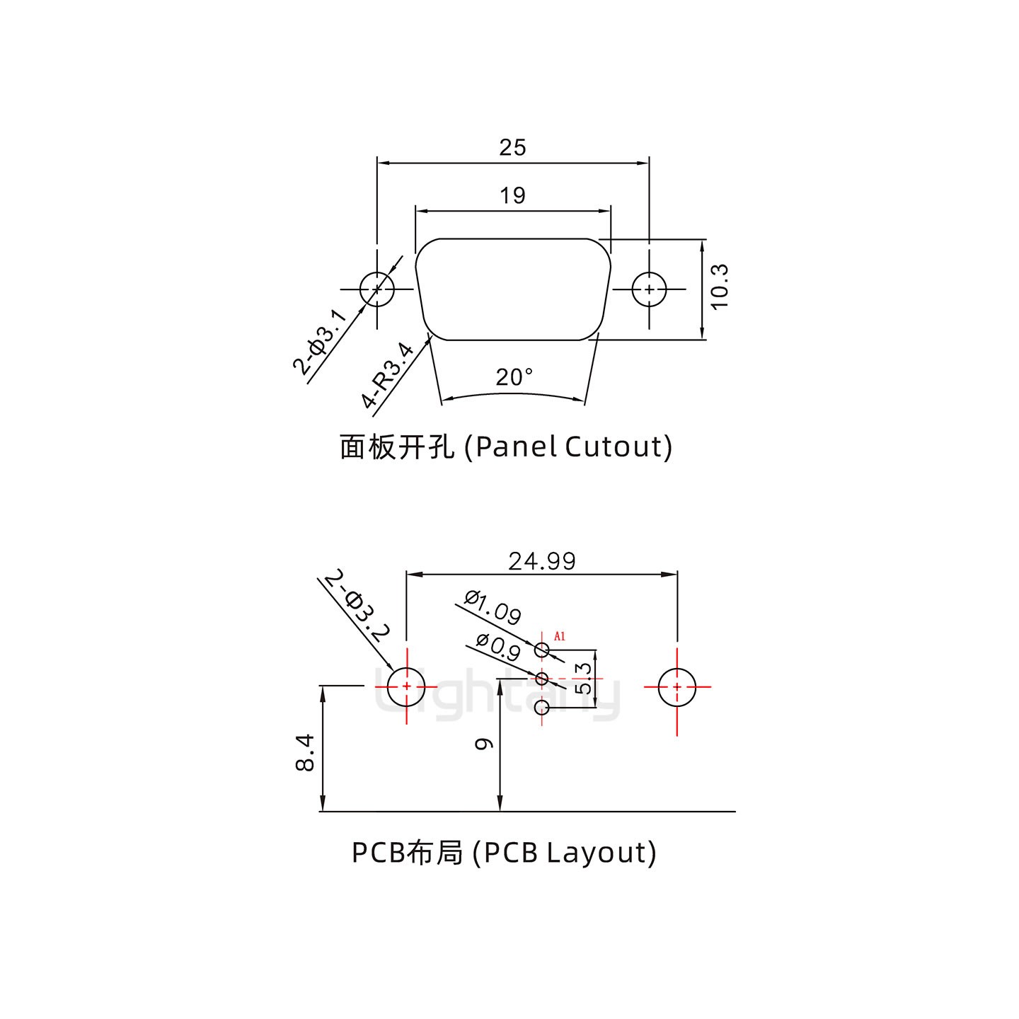 防水1W1公弯插板/铆支架/锁螺丝/射频同轴50欧姆