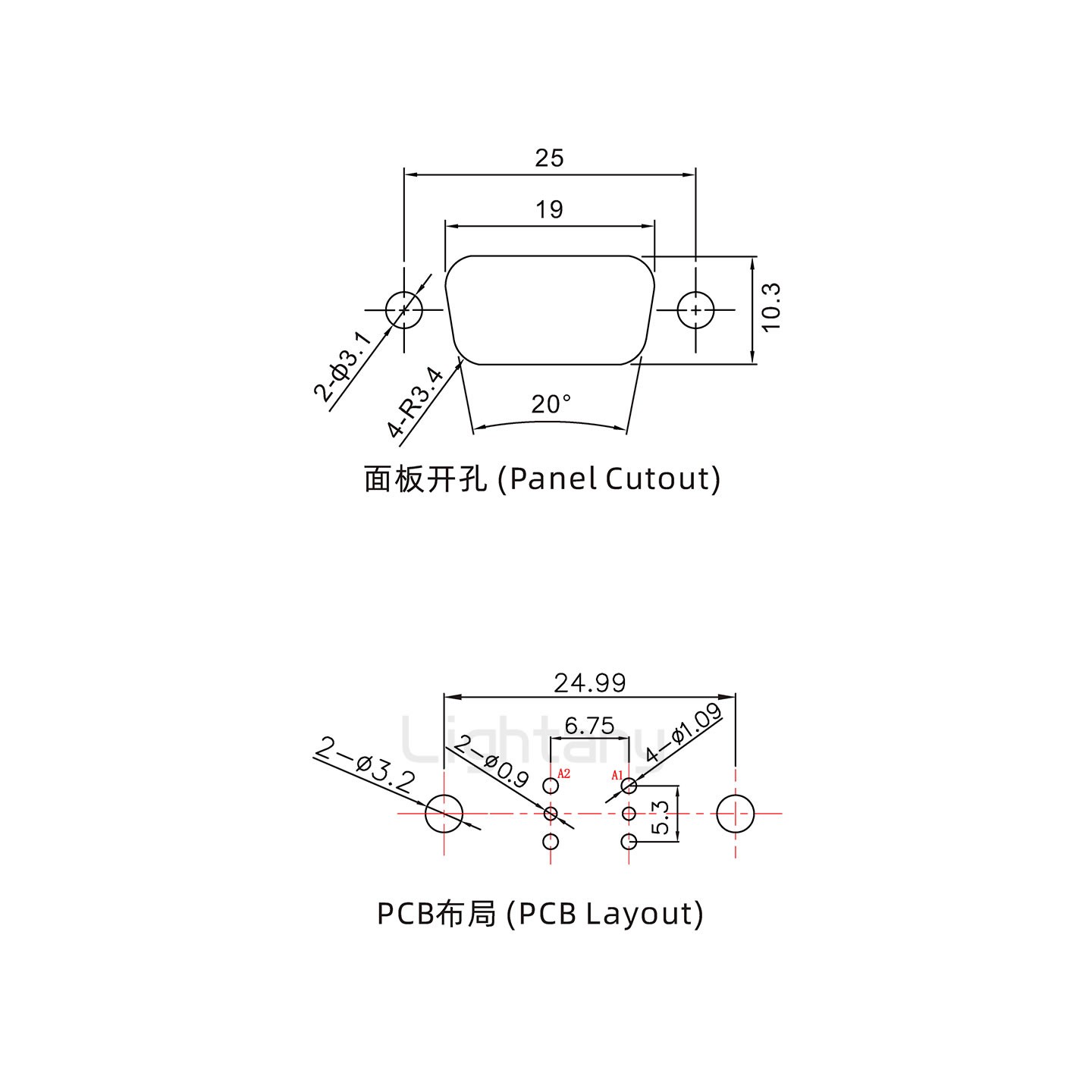 防水2V2母直插板/铆鱼叉/锁螺丝/射频同轴50欧姆