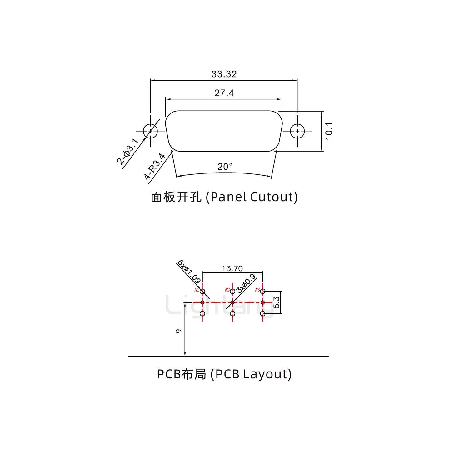 防水3V3公弯插板/锁螺丝/射频同轴50欧姆