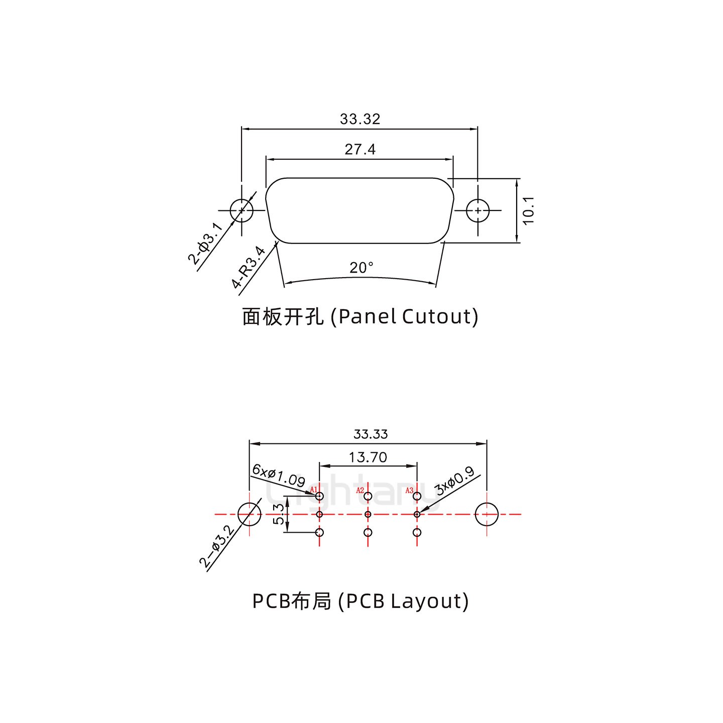 防水3W3公直插板/铆鱼叉/锁螺丝/射频同轴50欧姆