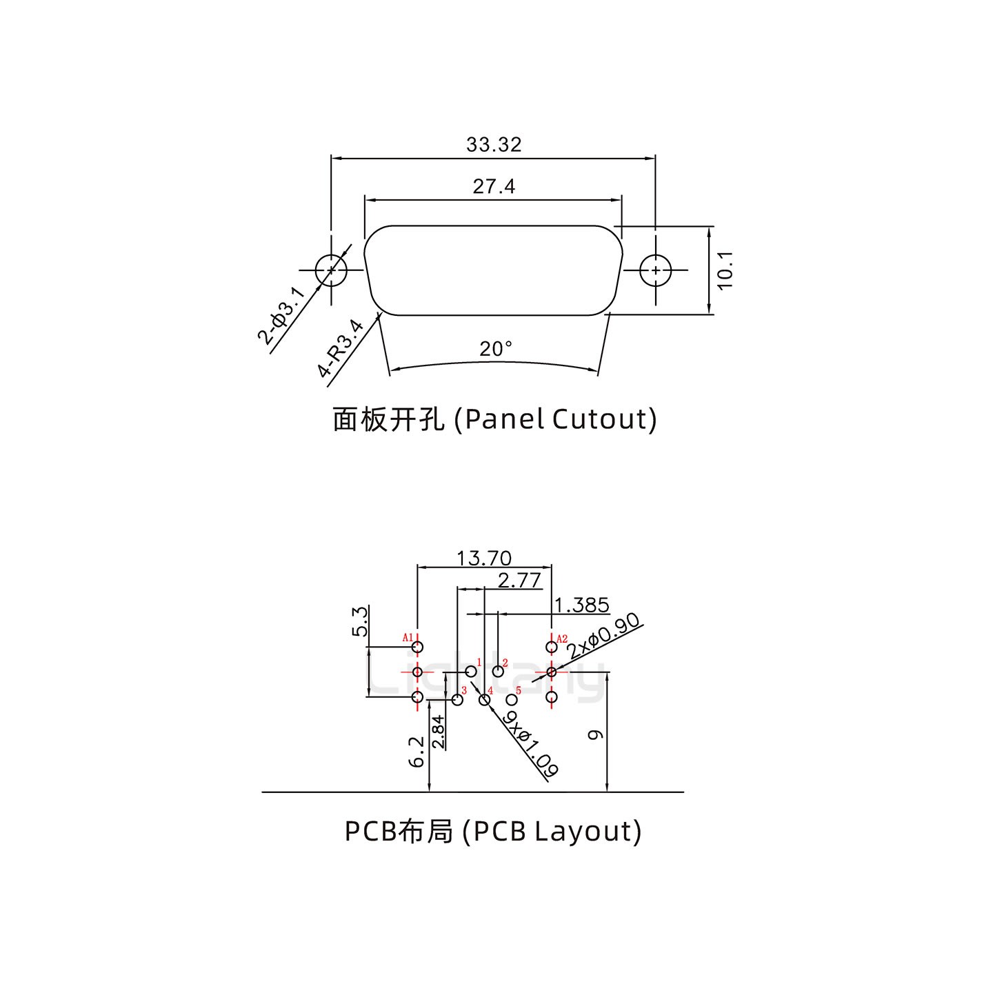 防水7W2公弯插板/锁螺丝/射频同轴50欧姆