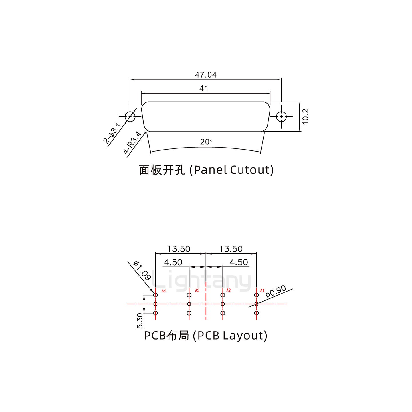 防水4V4母直插板/锁螺丝/射频同轴50欧姆