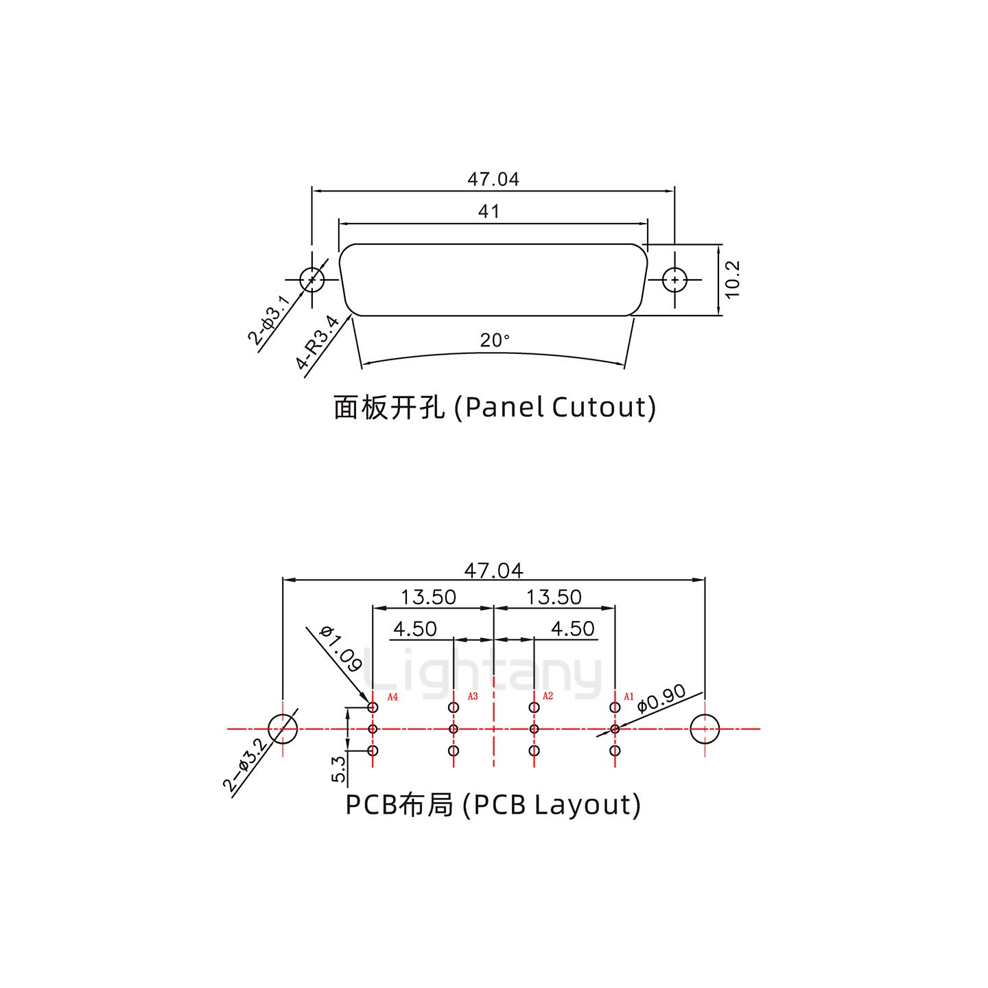 防水4V4母直插板/铆鱼叉/锁螺丝/射频同轴50欧姆