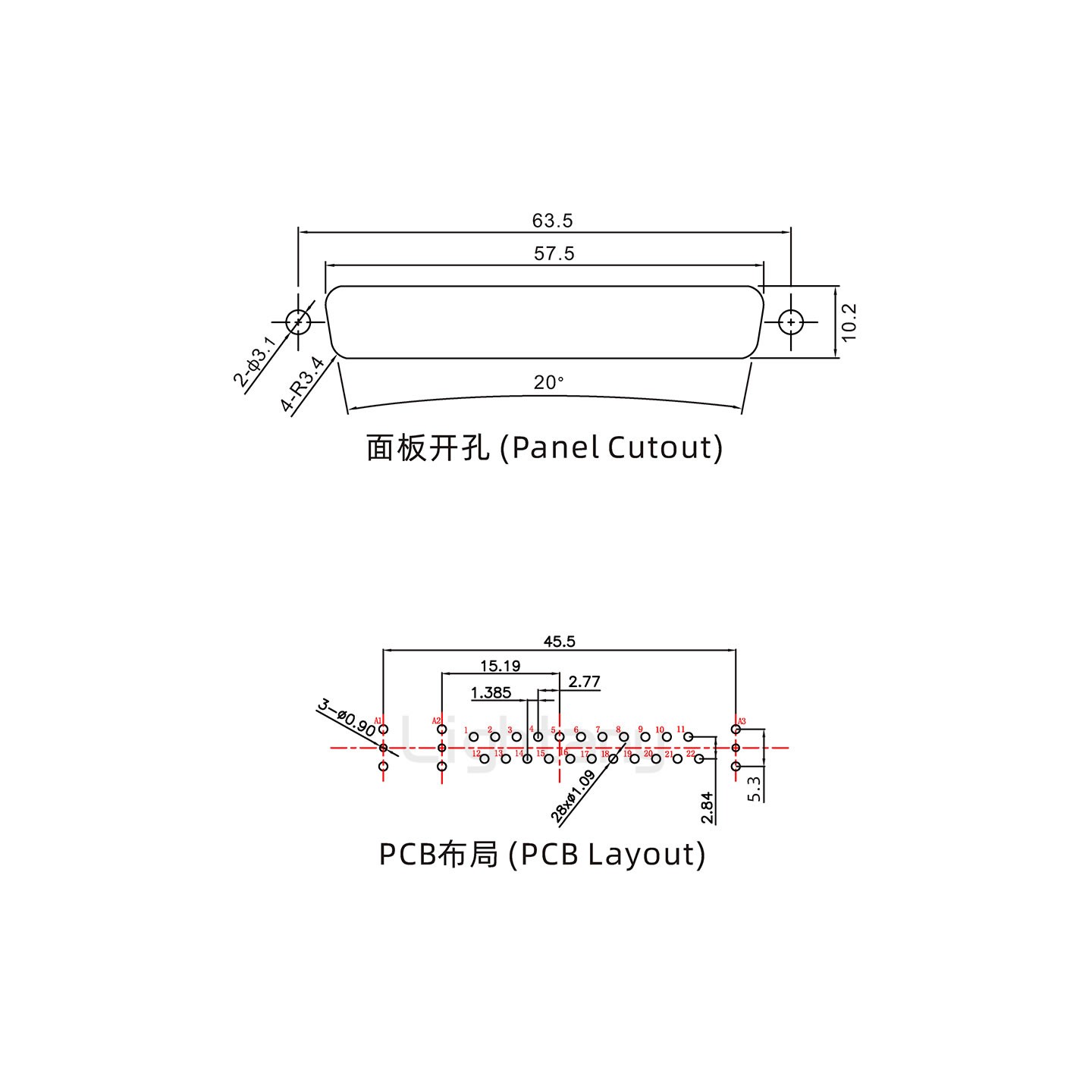 防水25W3公直插板/锁螺丝/射频同轴50欧姆