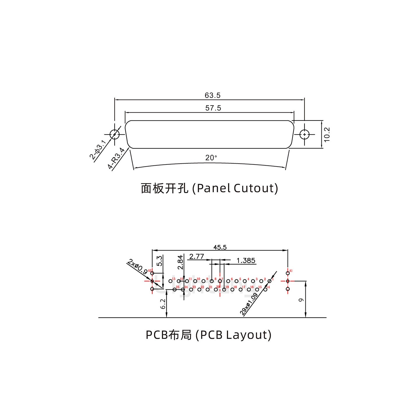 防水27W2母弯插板/锁螺丝/射频同轴50欧姆