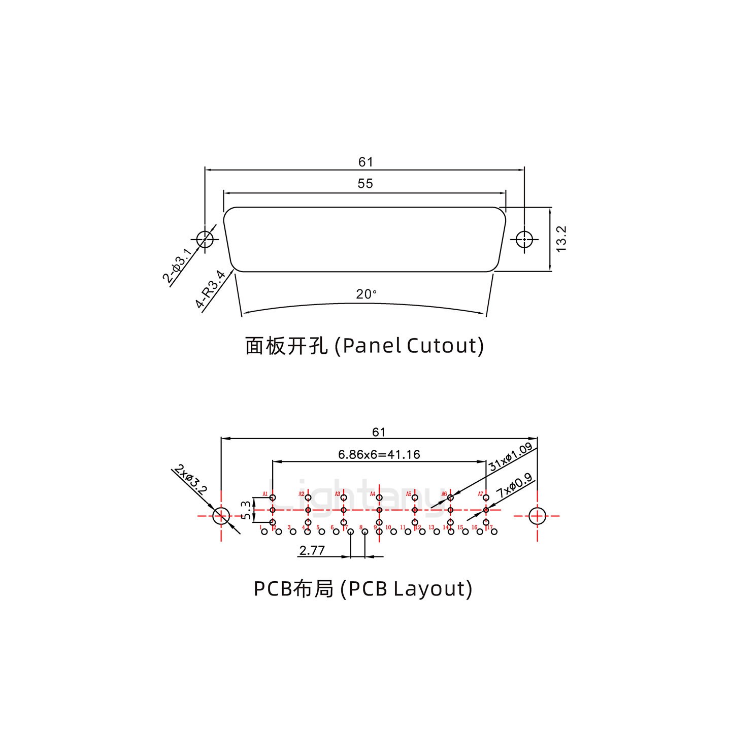 防水24W7母直插板/铆鱼叉/锁螺丝/射频同轴50欧姆