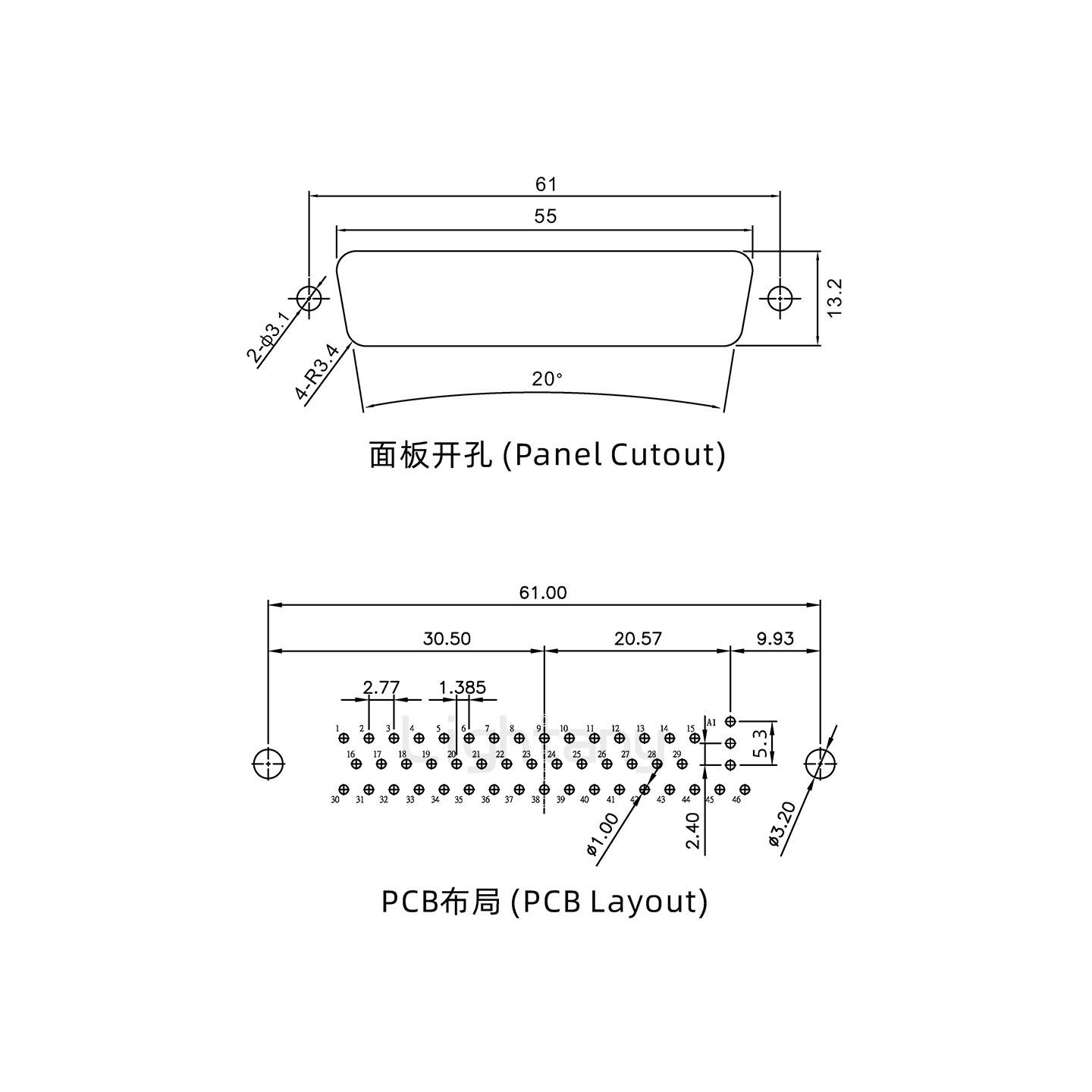 防水47W1公直插板/铆鱼叉/锁螺丝/射频同轴50欧姆