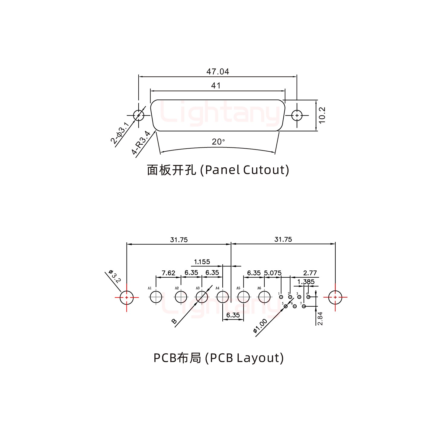 13W6B公PCB直插板/铆支架7.0/大电流30A