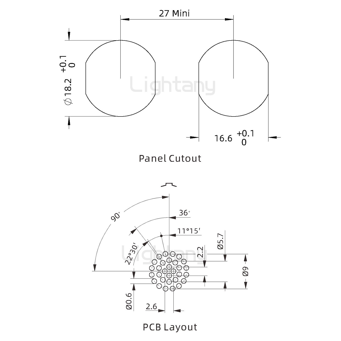 EEG.3B.030.CLN前螺母插座 PCB直插板