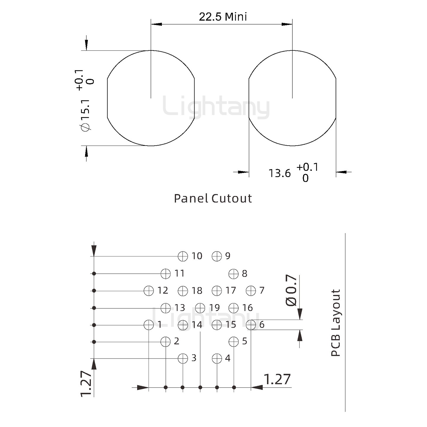 ECG.2B.019.CLV双螺母插座 弯插板