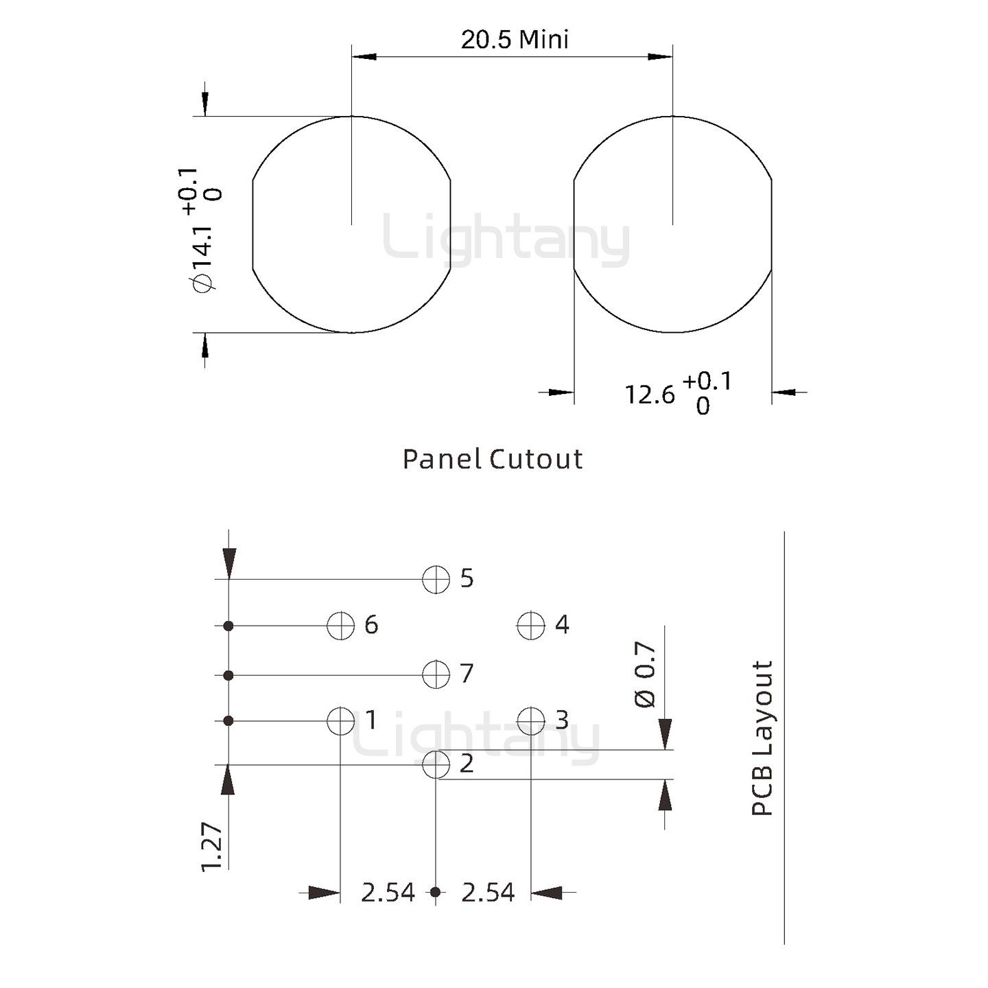 EEG.0K.007.CLV推拉自锁前螺母插座 PCB弯插板