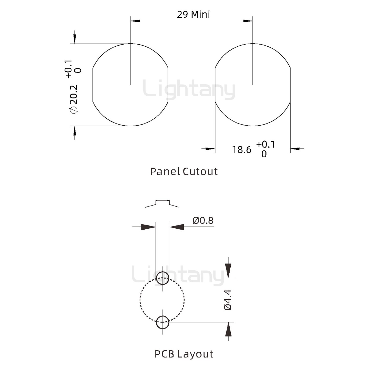 EEG.2K.002.CLN推拉自锁前螺母插座 PCB直插板