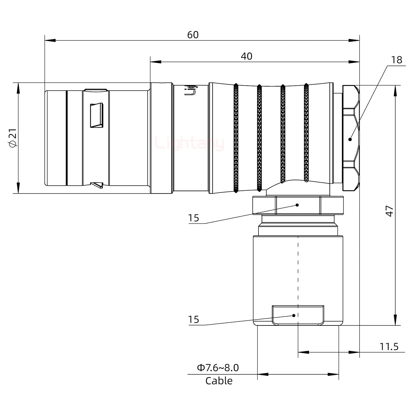 FHG.3K.026.CLAC80推拉自锁弯式插头