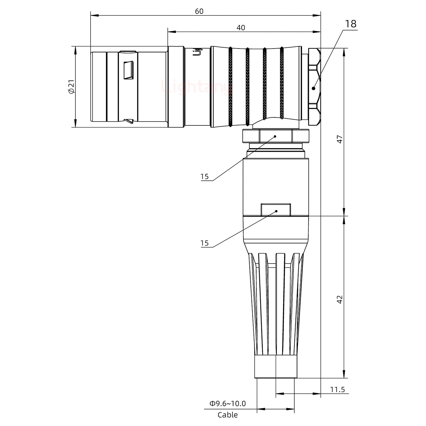 FHG.3K.008.CLAC11Z推拉自锁带护套弯式插头