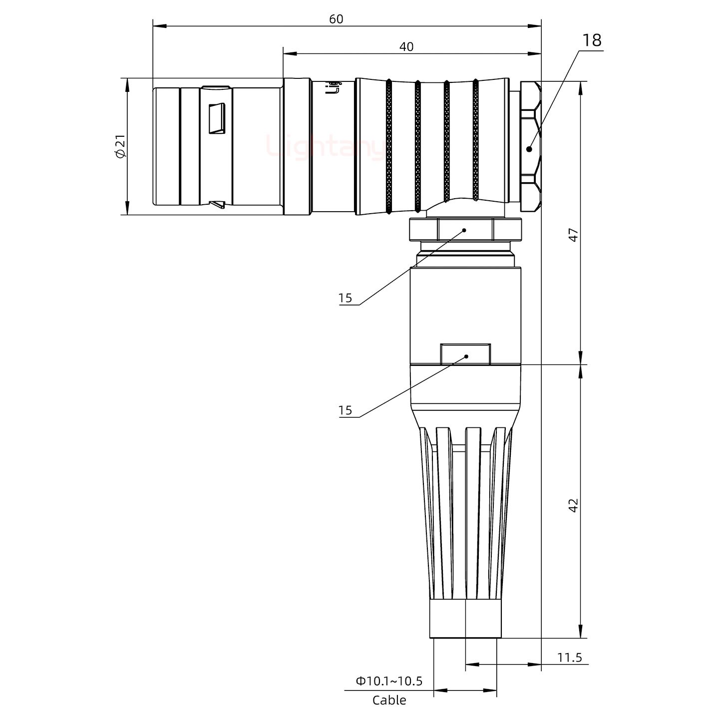 FHG.3K.014.CLAC11Z推拉自锁带护套弯式插头