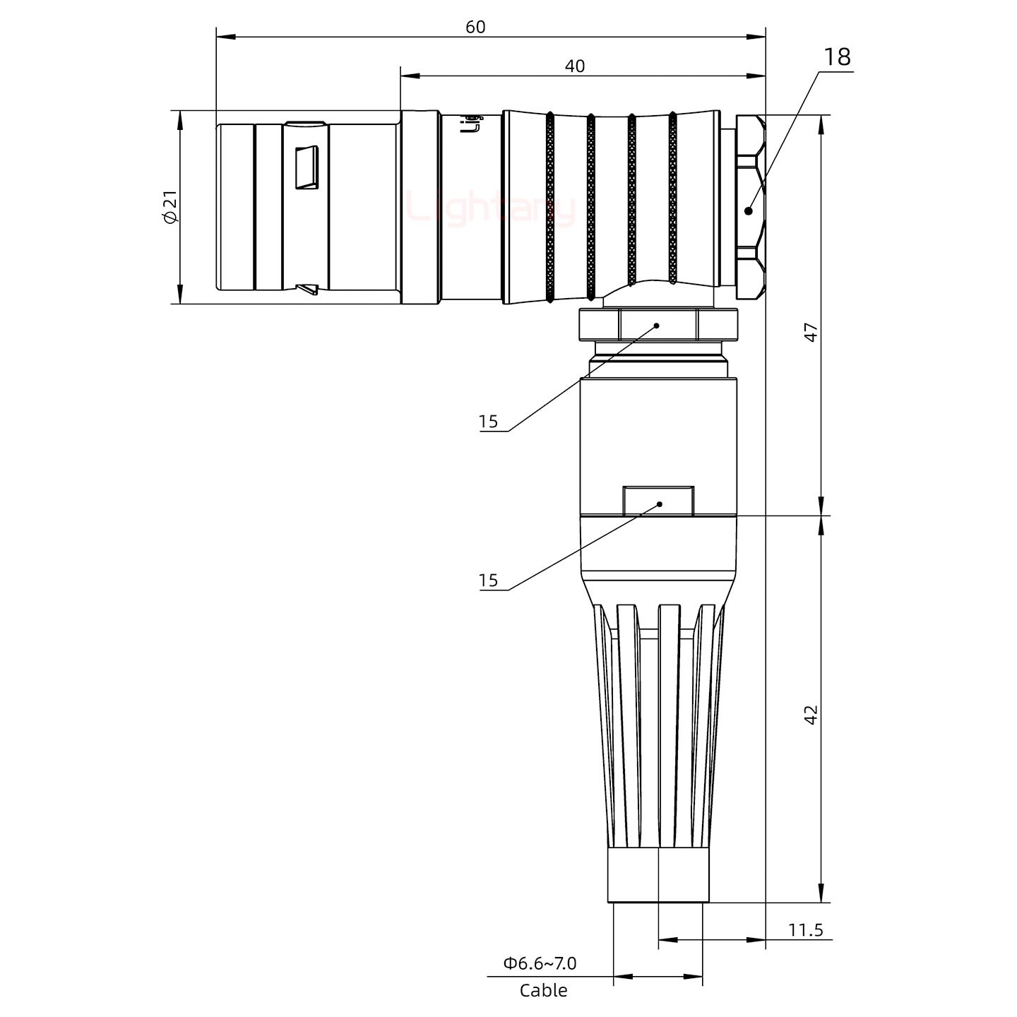 FHG.3K.022.CLAC70Z推拉自锁带护套弯式插头