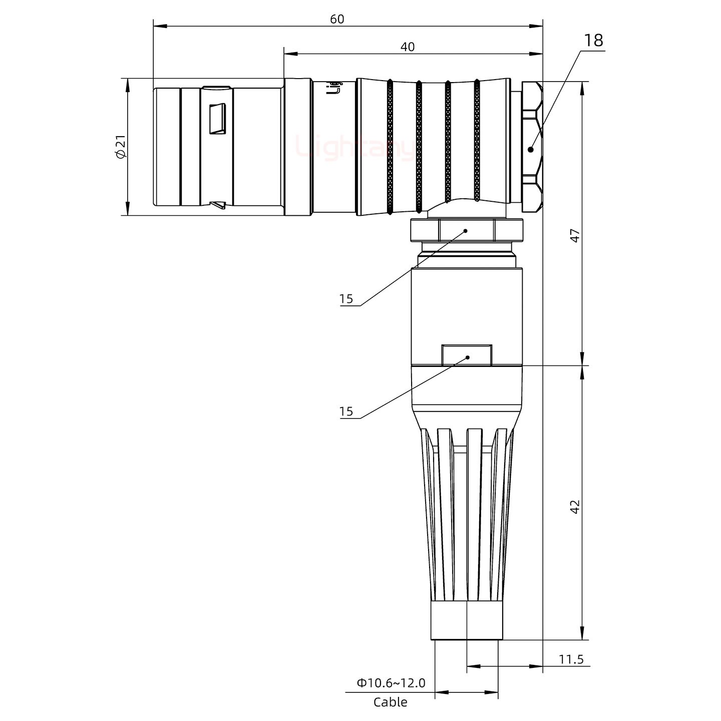 FHG.3K.024.CLAK11Z推拉自锁带护套弯式插头